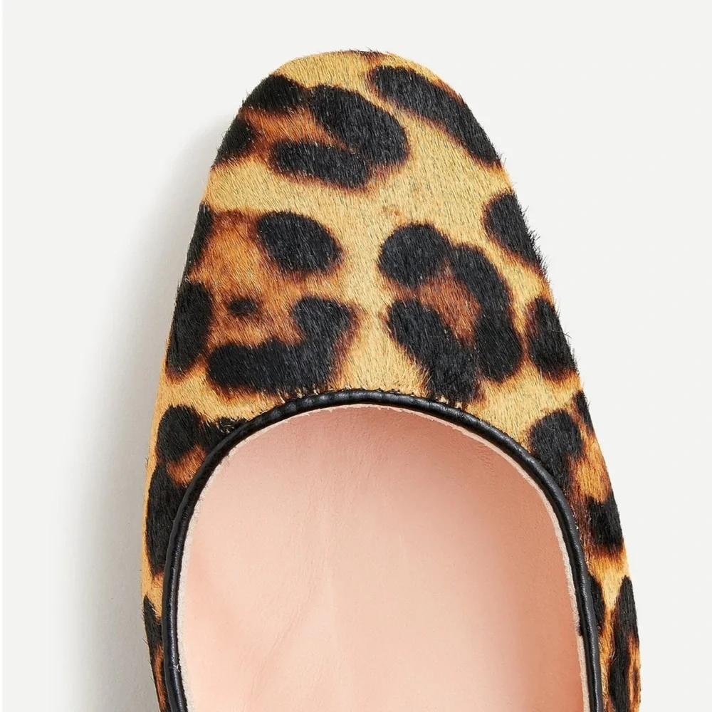 J.Crew Kate Block Heel Pumps in Leopard Calf Hair- NIB- Mahogany- Size 9.5 - Picture 3 of 10